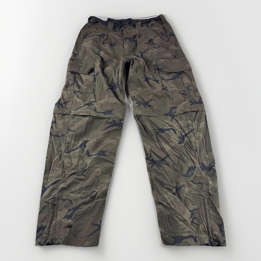 Guide Gear Convertible Cargo Pants Mens M 30x30 Camo Military Army Camp w/Belt